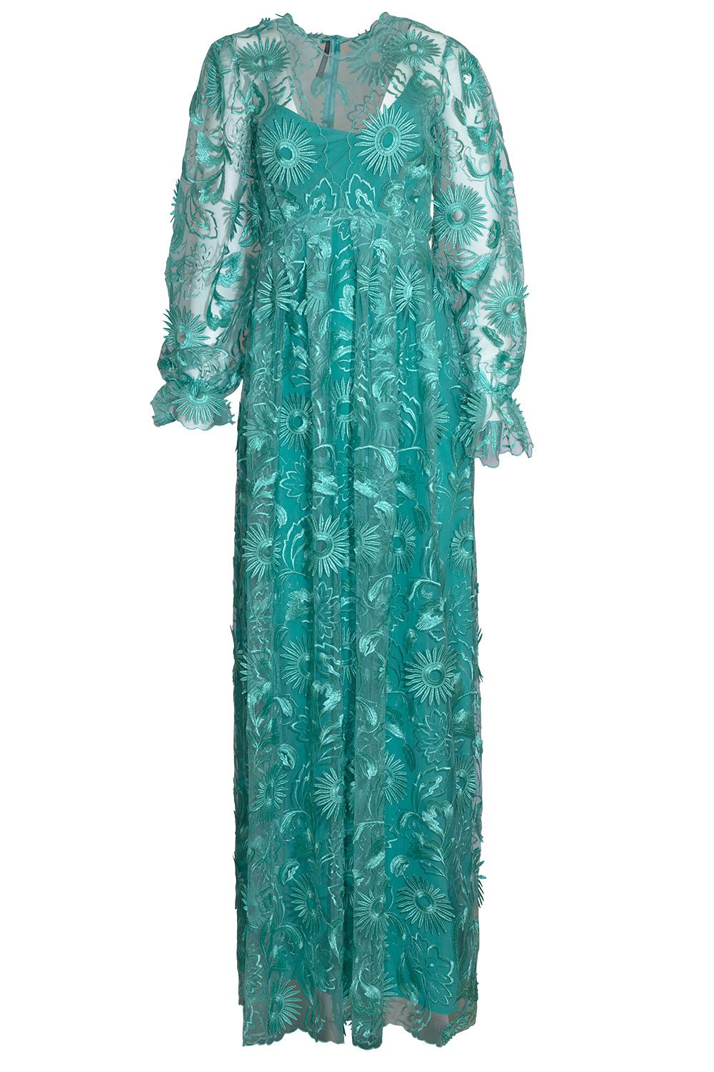 ALBERTA FERRETTI-Embroidered Tulle Gown-