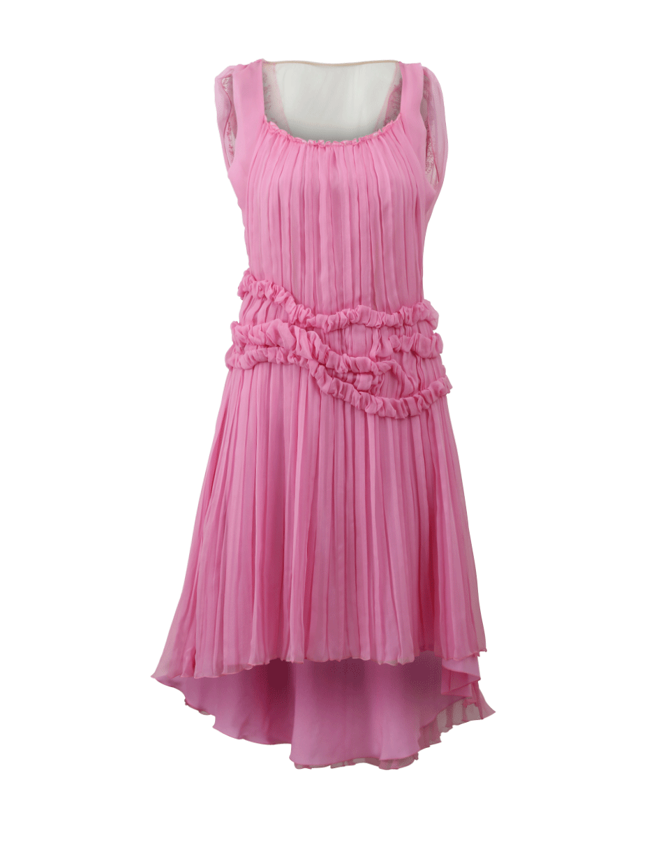 ALBERTA FERRETTI-Chiffon High Low Dress-PINK