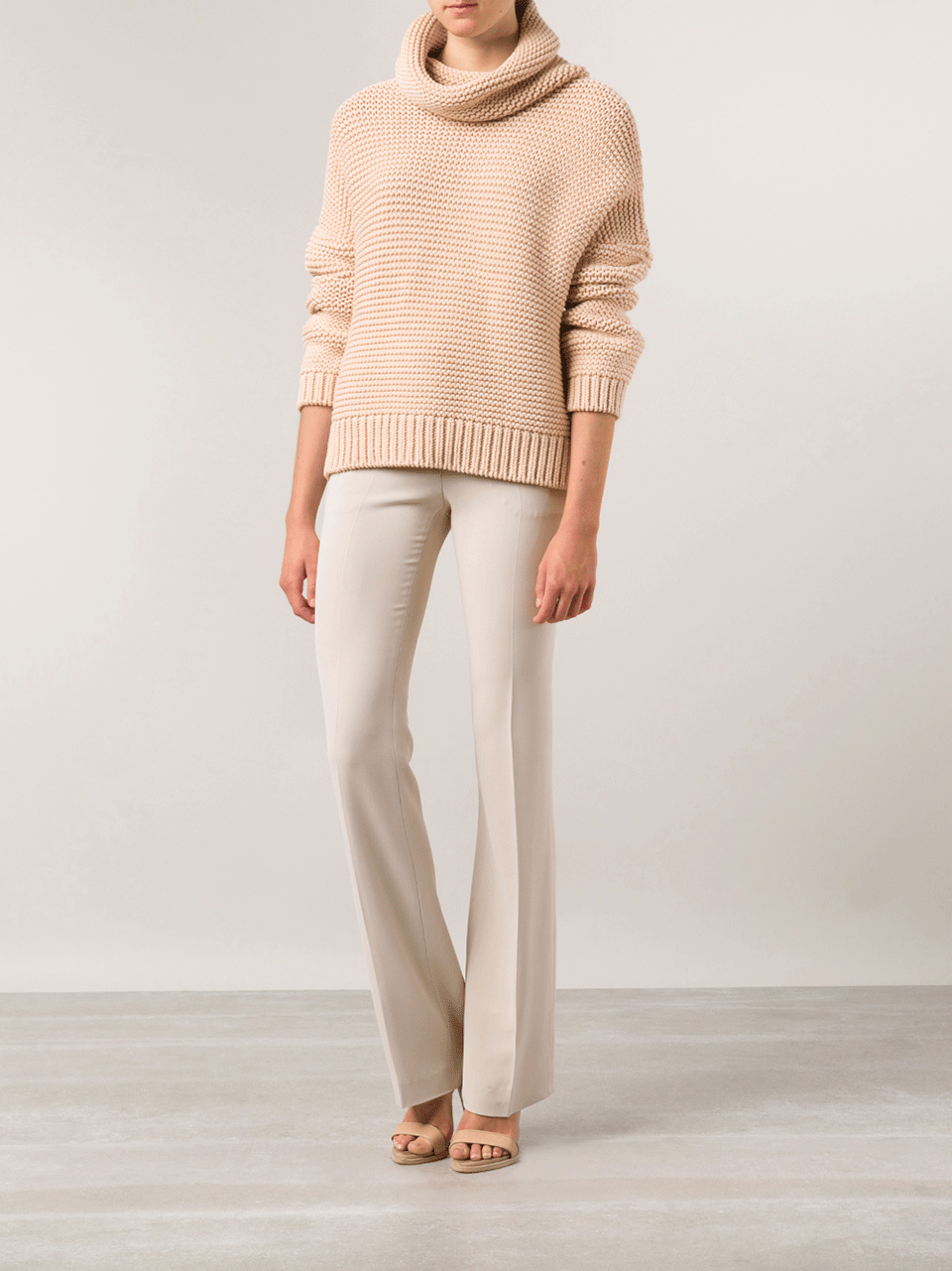 ALBERTA FERRETTI-Front Zip Wide Leg Pant-