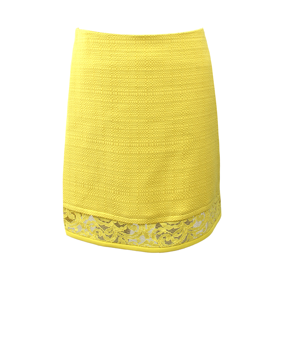 ALBERTA FERRETTI-Tweed And Lace Skirt-YELLOW