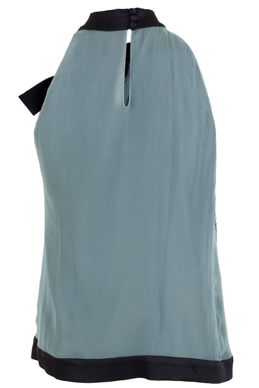 ALBERTA FERRETTI-Lace Strap Tie Halter Top-GRAY