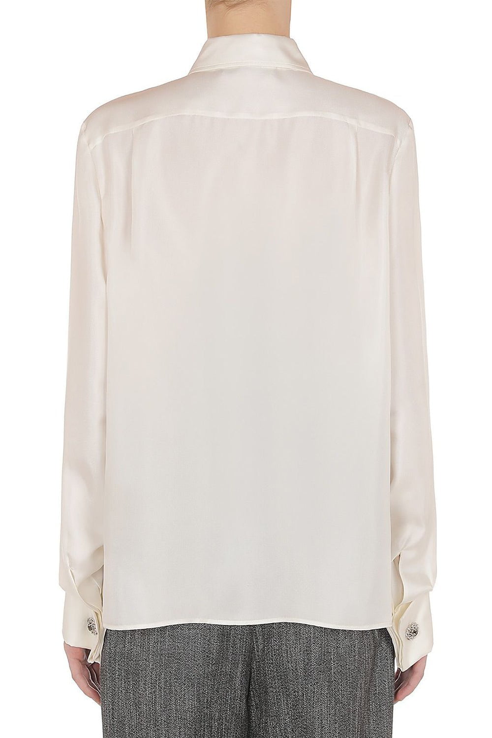 ALBERTA FERRETTI-Jewel Cuff Link Button Down Blouse-