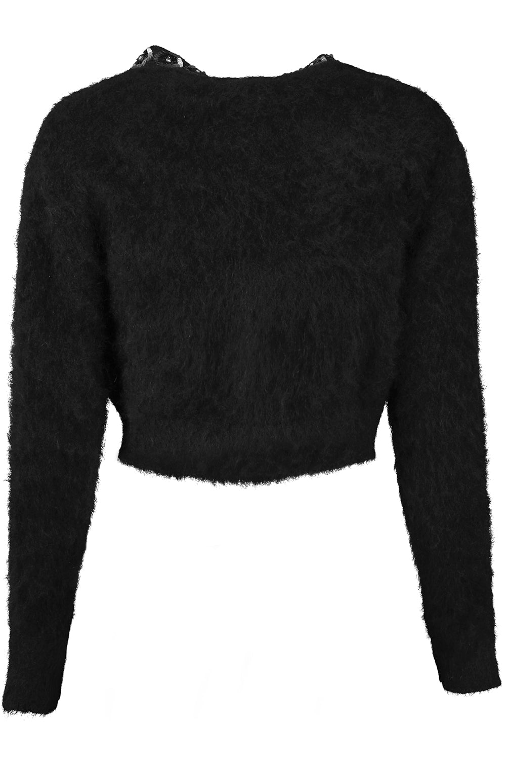 ALBERTA FERRETTI-Contrast Cropped Cardigan - Black-