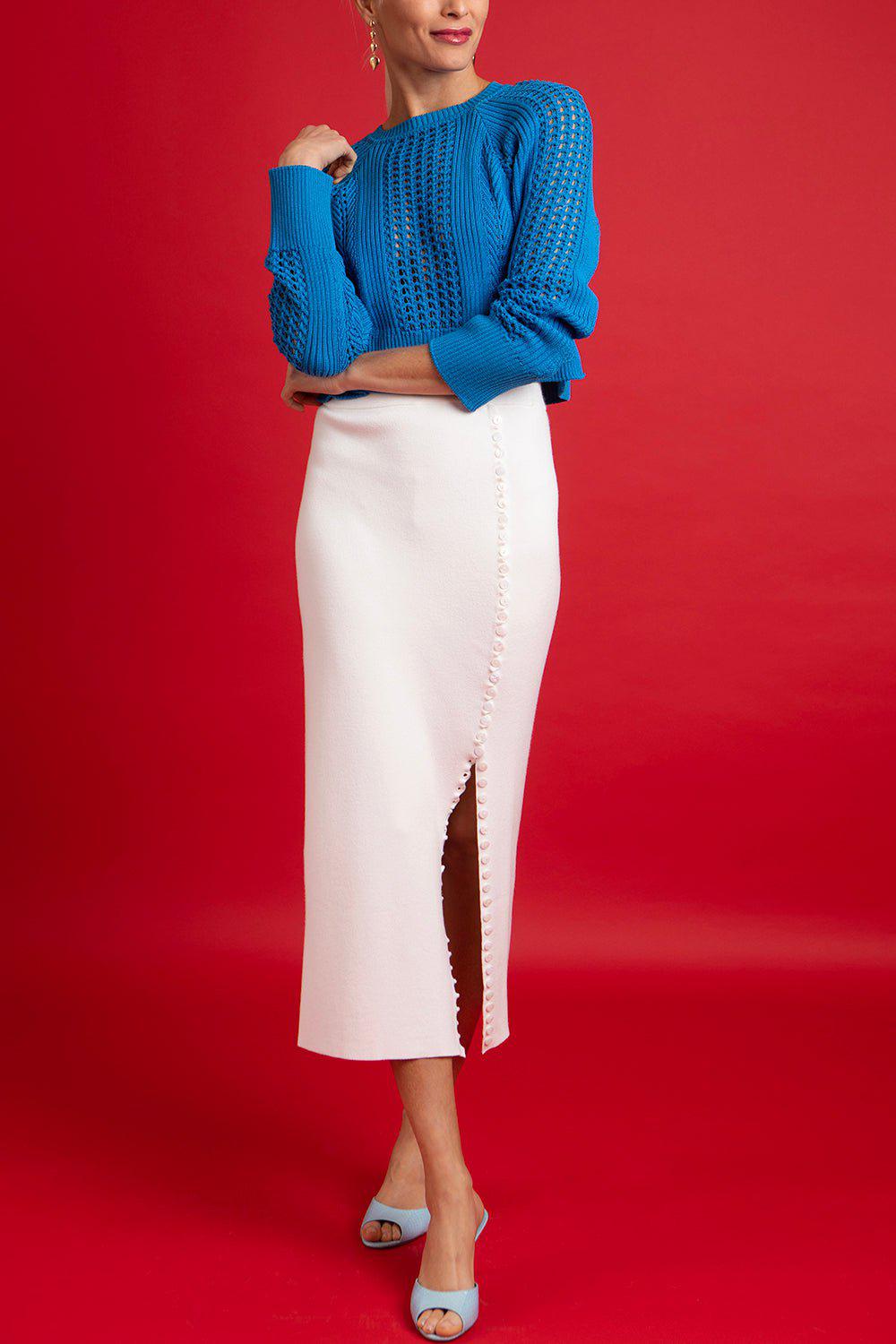 ALBERTA FERRETTI-Cropped Knit Sweater-