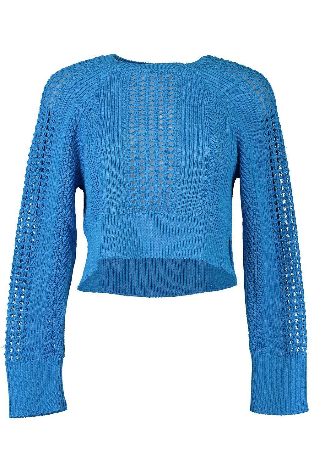 ALBERTA FERRETTI-Cropped Knit Sweater-
