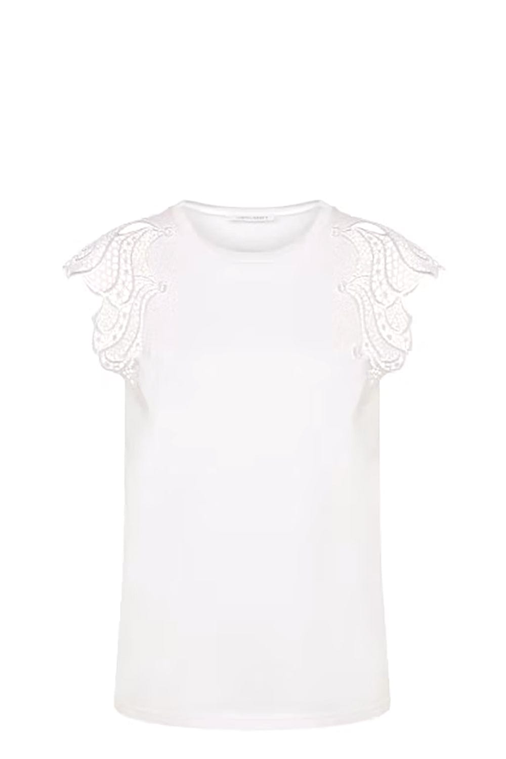 ALBERTA FERRETTI-Butterfly Eyelet T Shirt - White-
