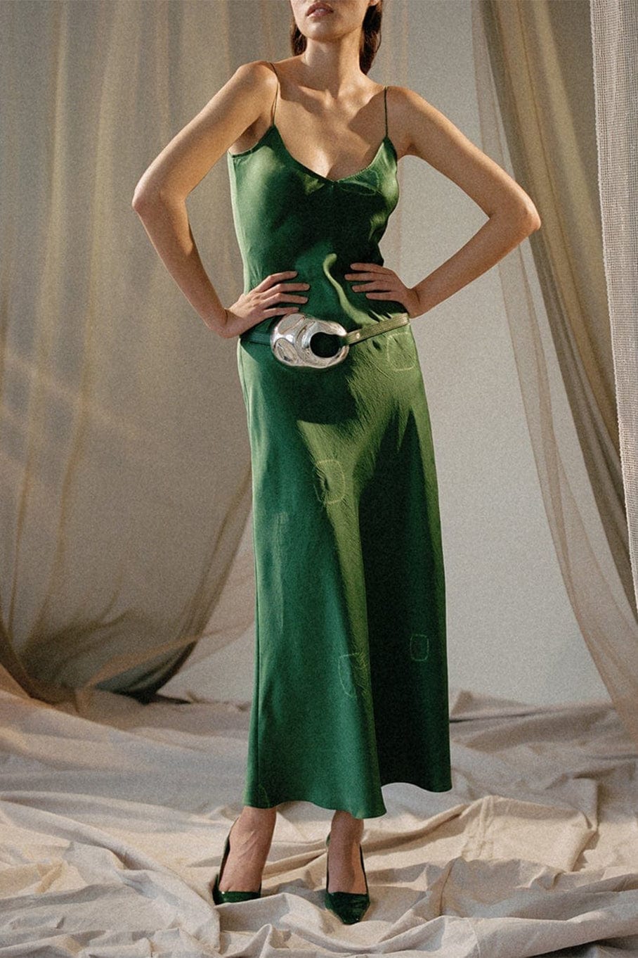 ALEJANDRA ALONSO ROJAS-Leather Belt - Kelly Green-