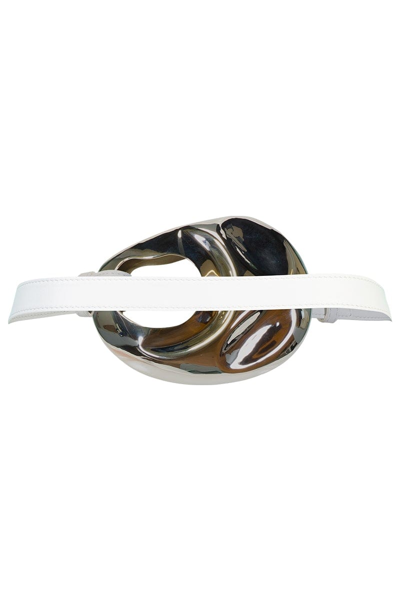 ALEJANDRA ALONSO ROJAS-Leather Belt - White-