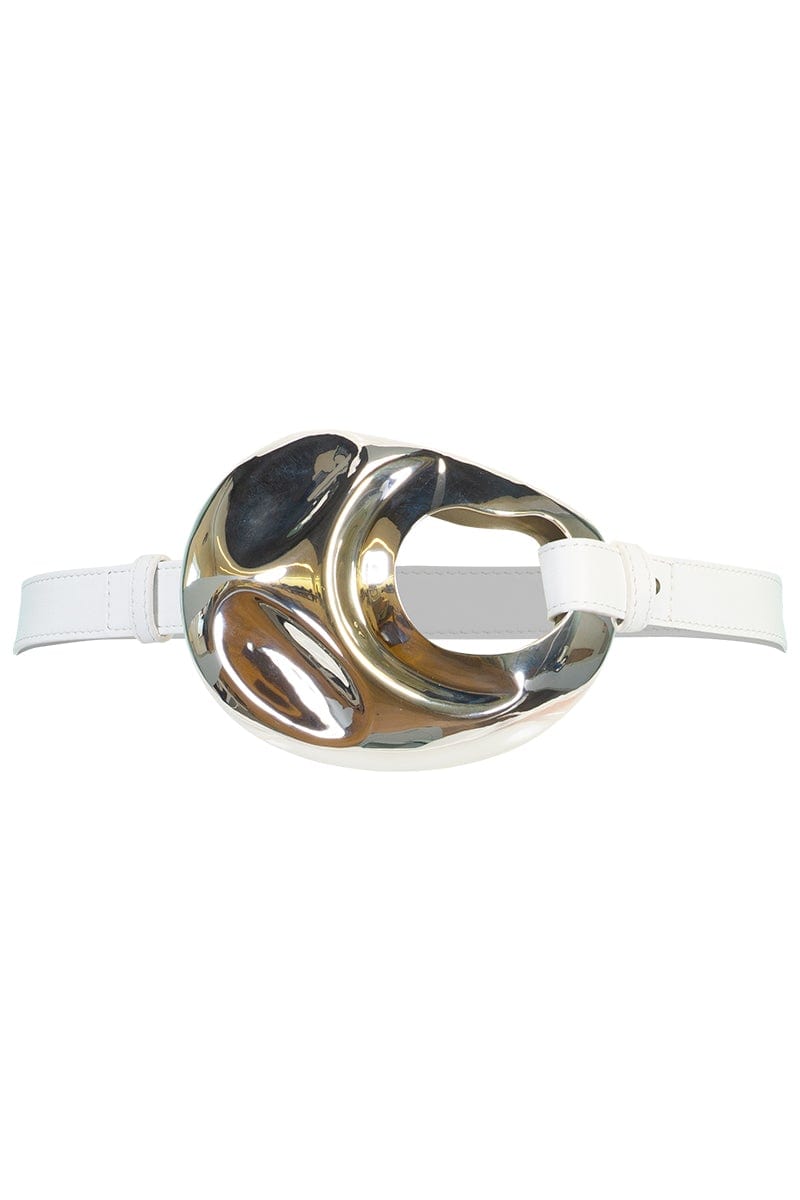 ALEJANDRA ALONSO ROJAS-Leather Belt - White-