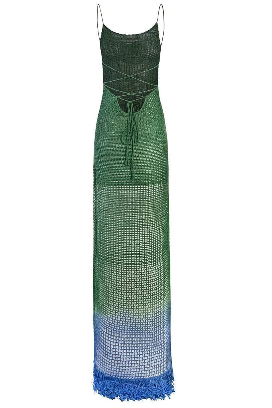 ALEJANDRA ALONSO ROJAS-Crochet Midi Low Back Dress-