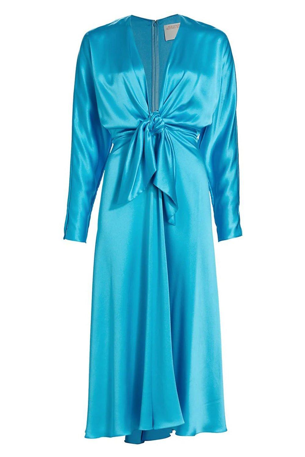 ALEJANDRA ALONSO ROJAS-Long Sleeve Tie Front Dress-