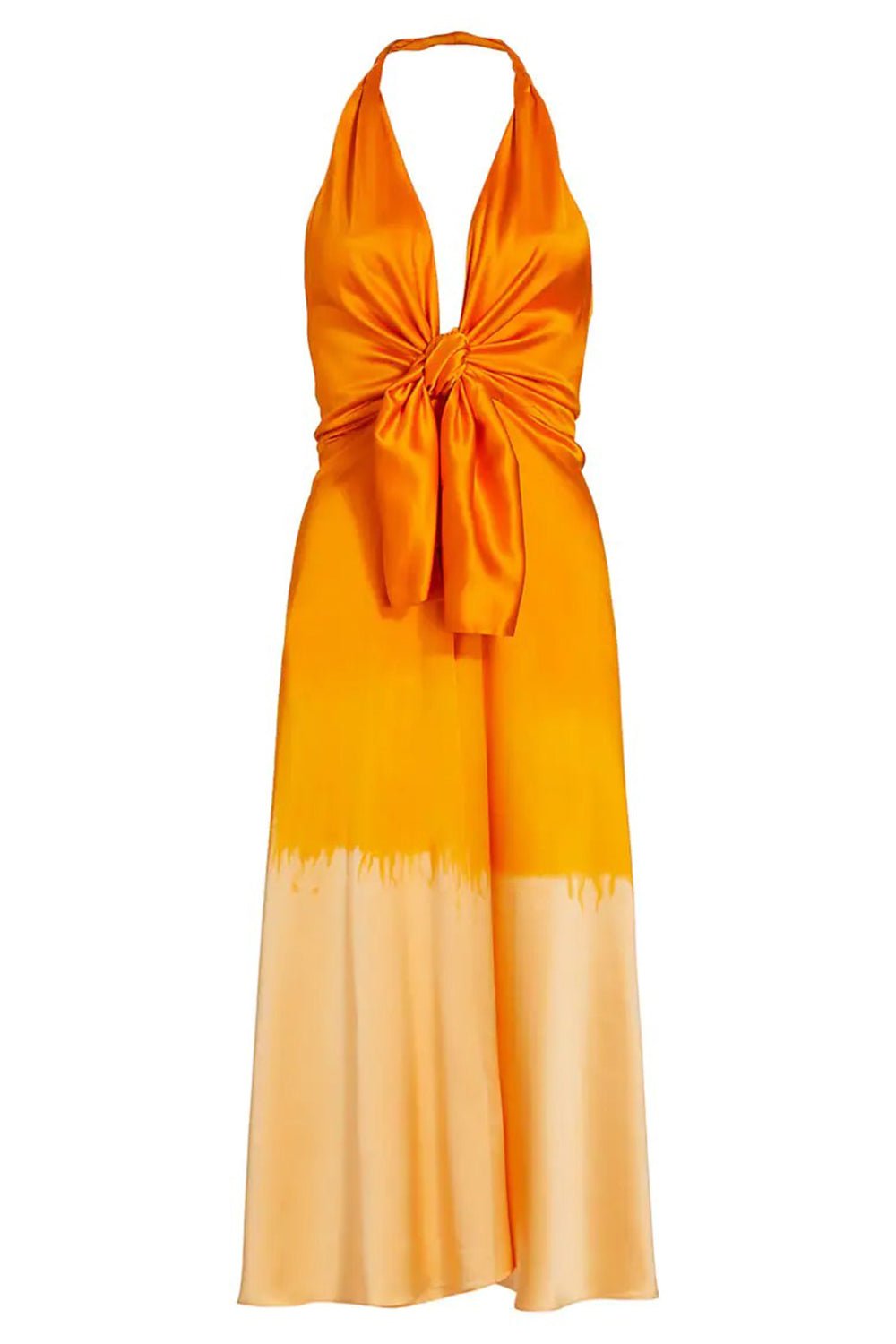 ALEJANDRA ALONSO ROJAS-Tie Front Halter Neck Dress-