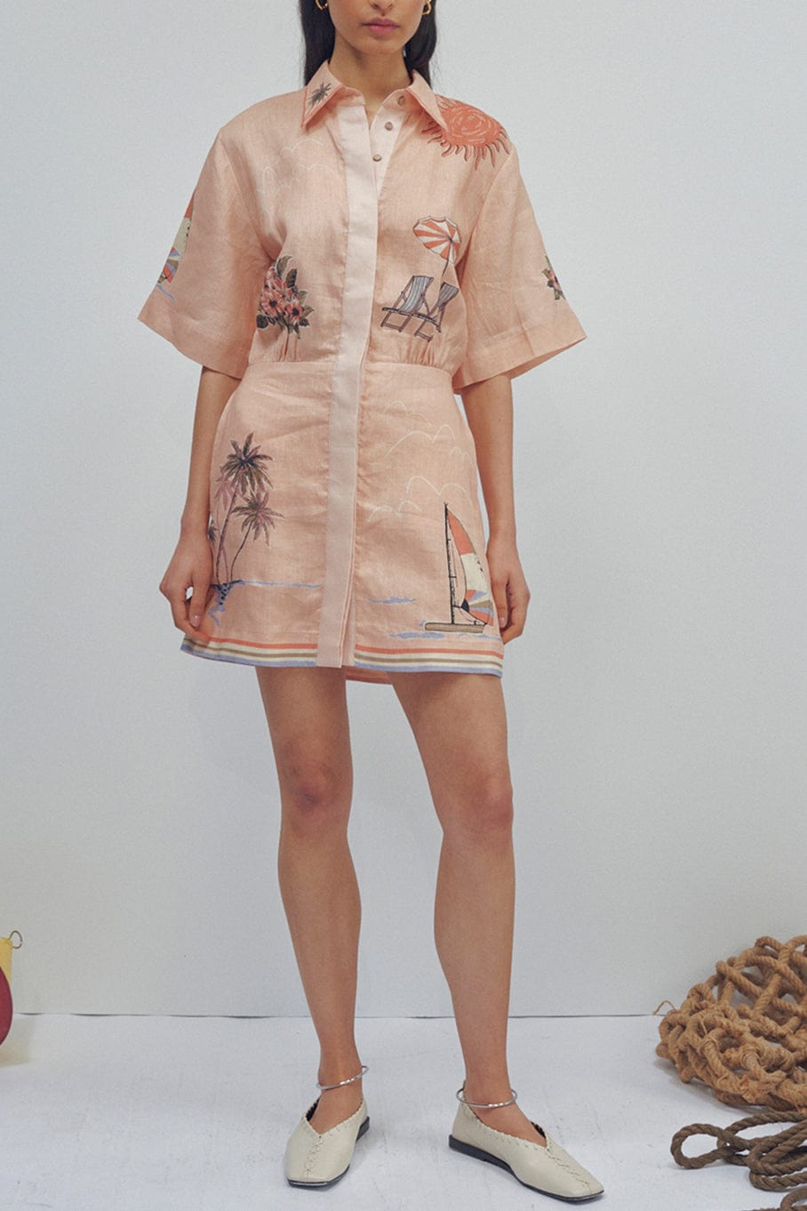 ALEMAIS-Marina Mini Shirtdress-