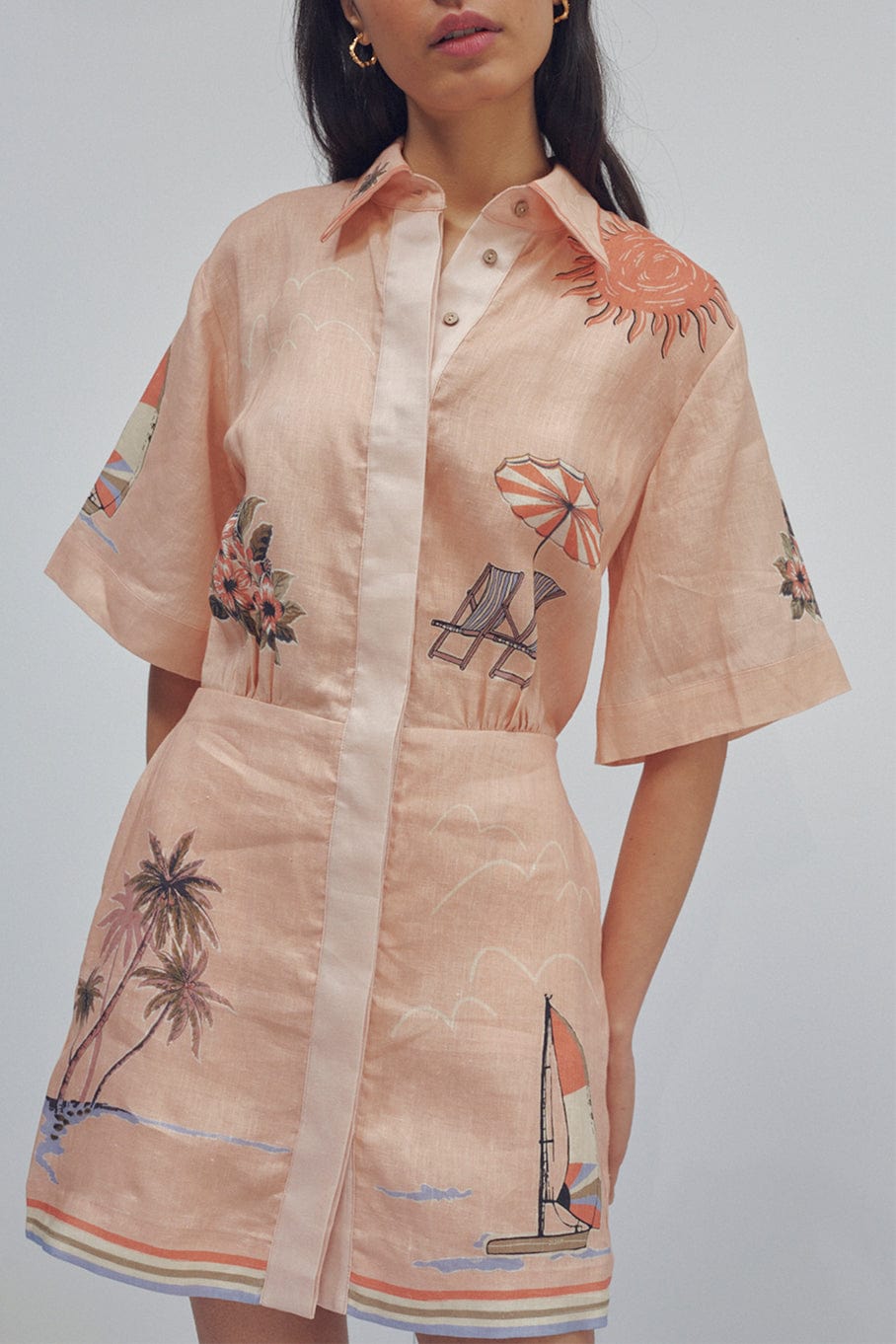 ALEMAIS-Marina Mini Shirtdress-