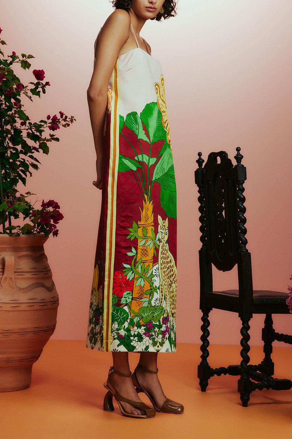 ALEMAIS-Tiger Slip Dress-