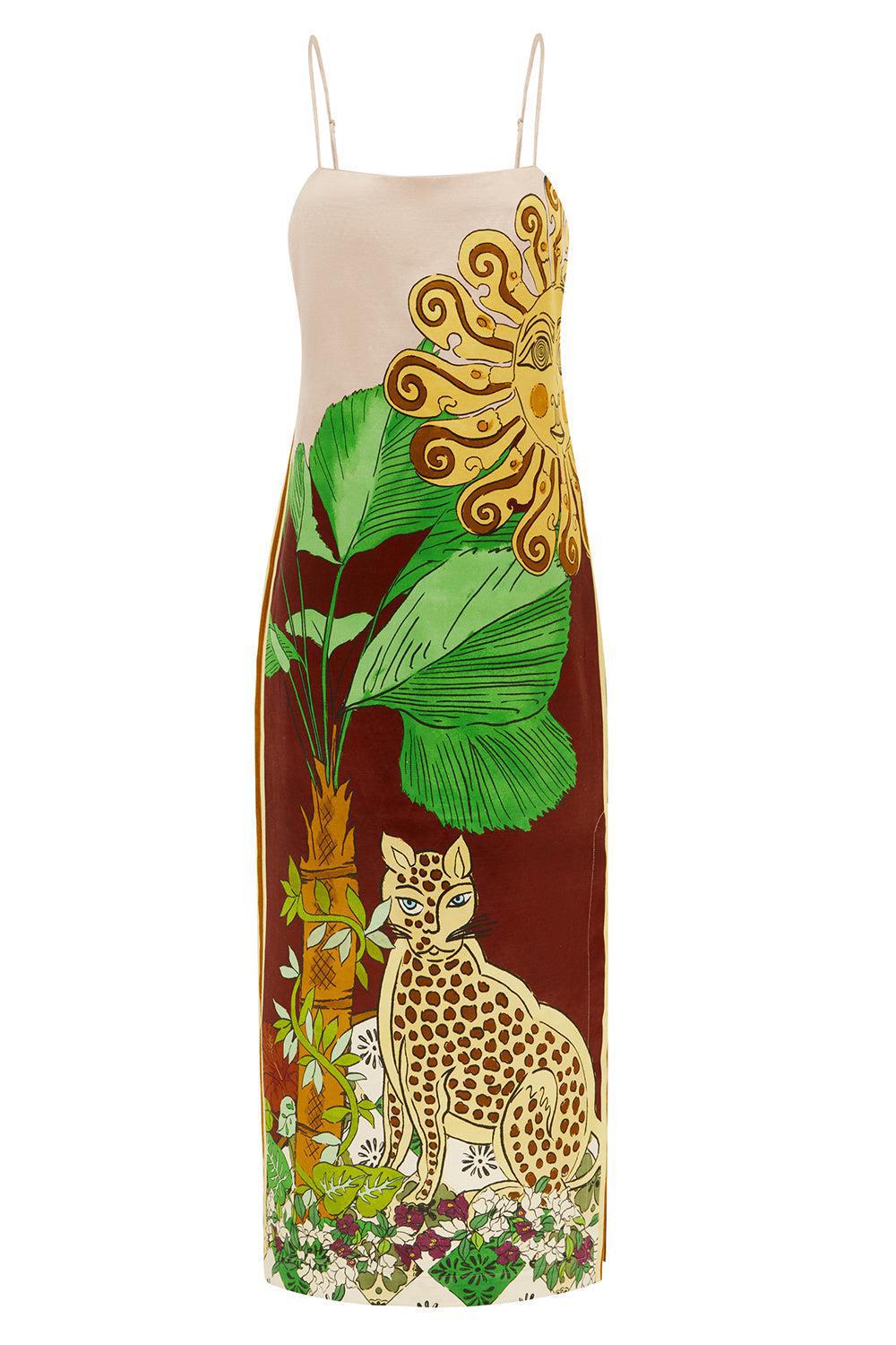 ALEMAIS-Tiger Slip Dress-