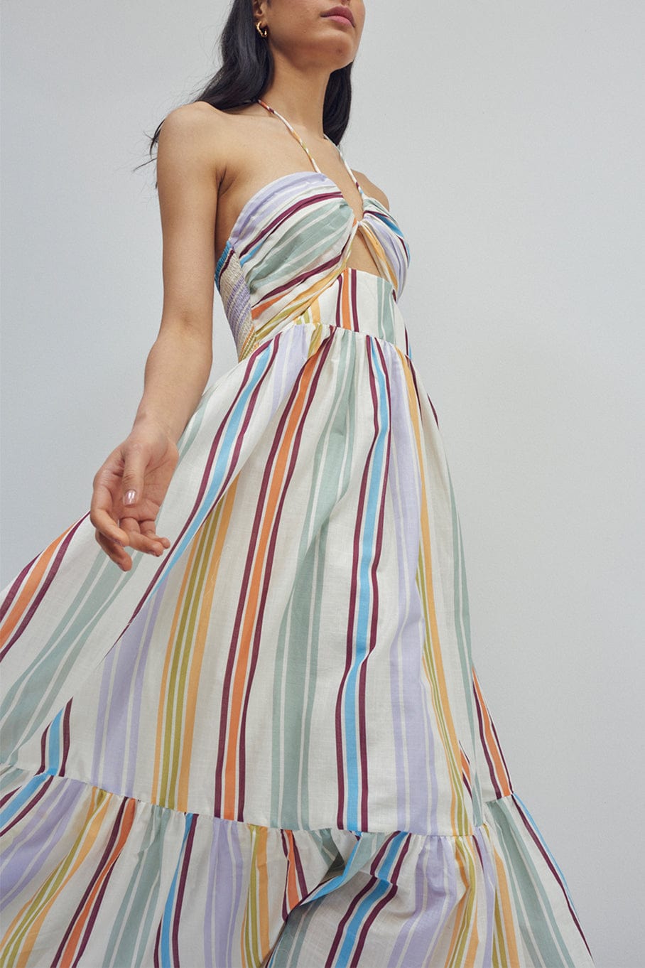 ALEMAIS-Axum Tuck Front Midi Dress-