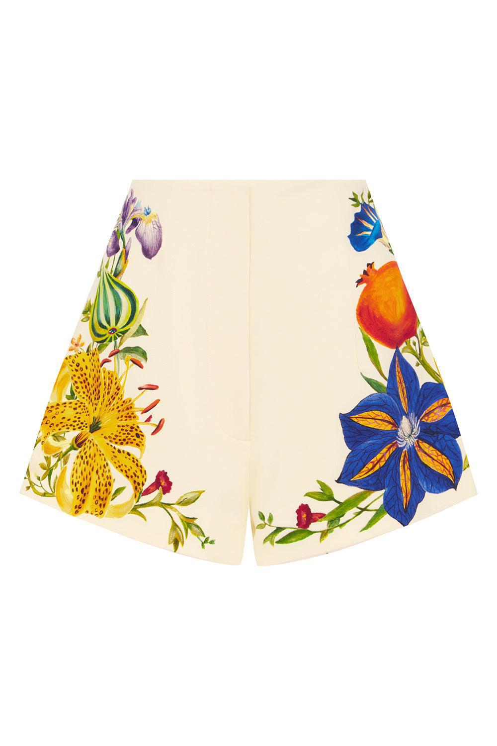 ALEMAIS-Flores High Waisted Shorts-