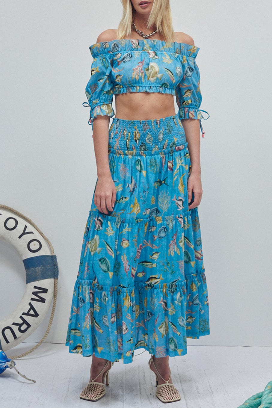 ALEMAIS-Otto Midi Skirt-