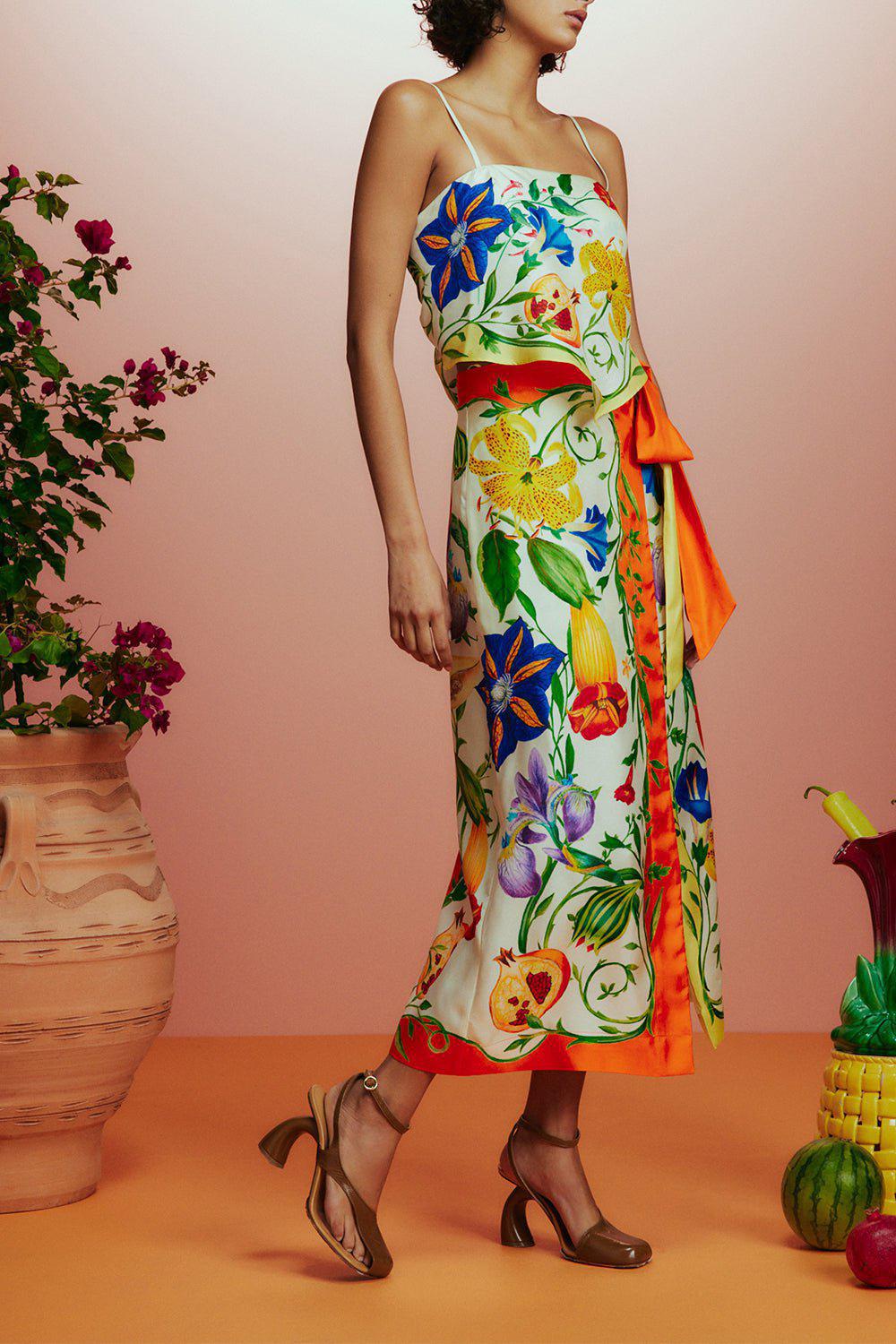 ALEMAIS-Flores Sarong Skirt-