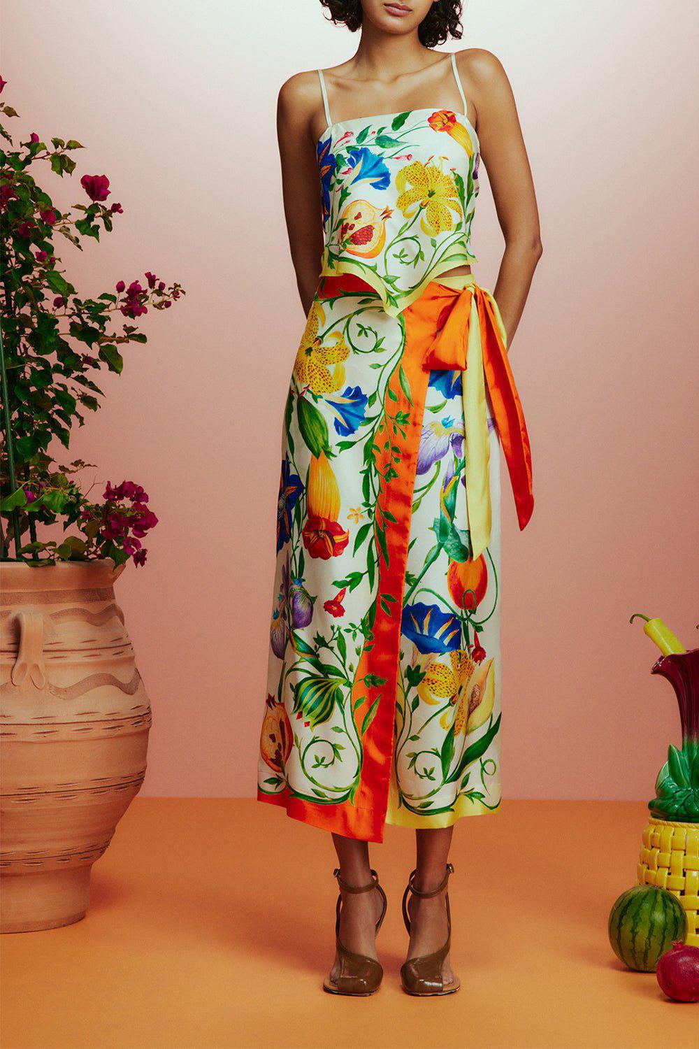 ALEMAIS-Flores Sarong Skirt-