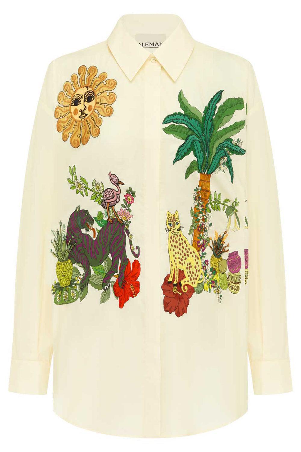 Tiger Embroidered Shirt-WHITE-0-CLOTHINGTOPBLOUSE-ALEMAIS