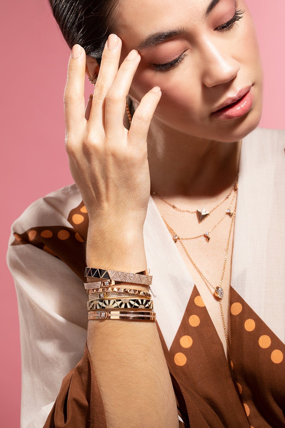 ALESSA JEWELRY-Energy Coil Diamond Bracelet-ROSE GOLD