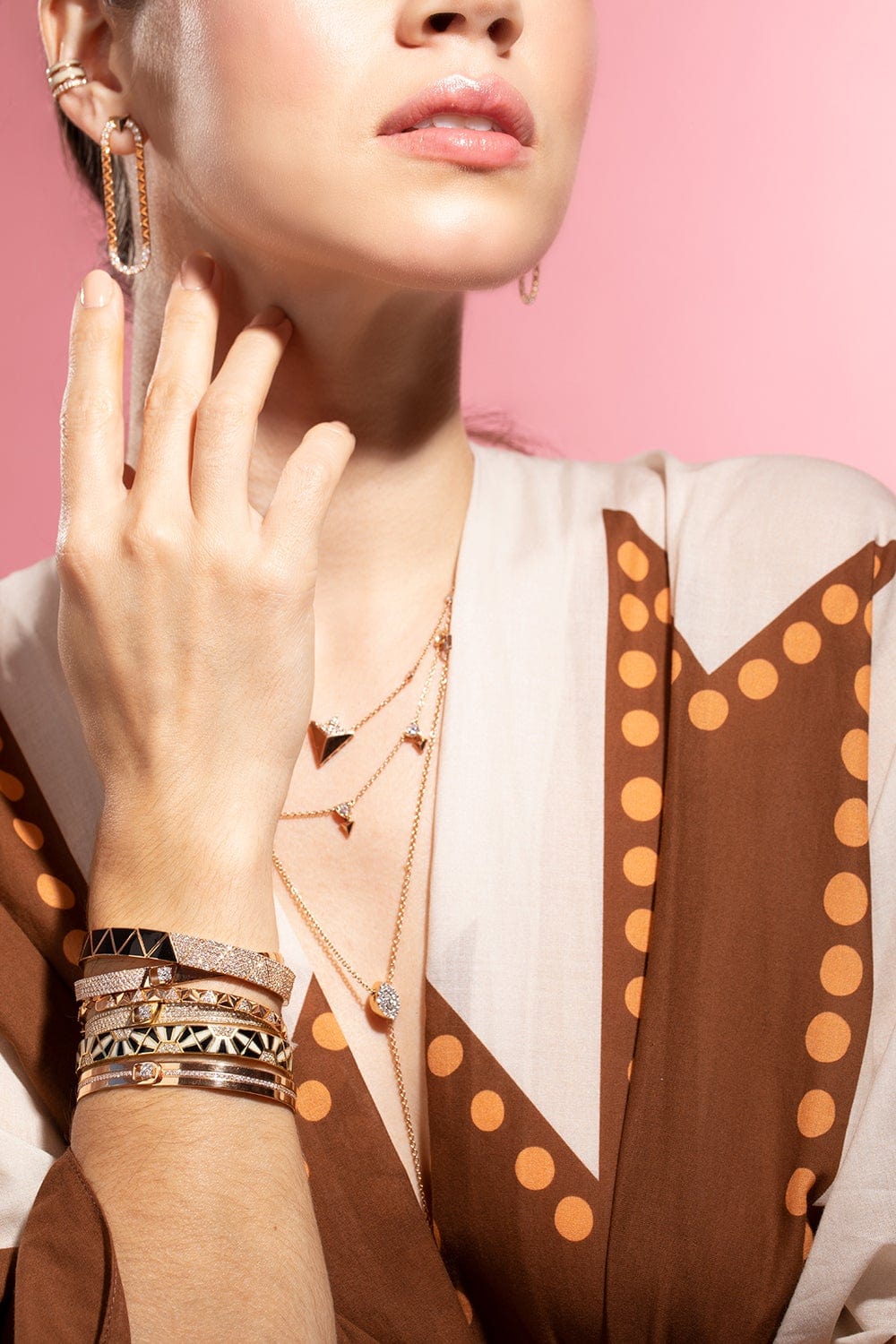 ALESSA JEWELRY-Spectrum Half Pave Bracelet-ROSE GOLD