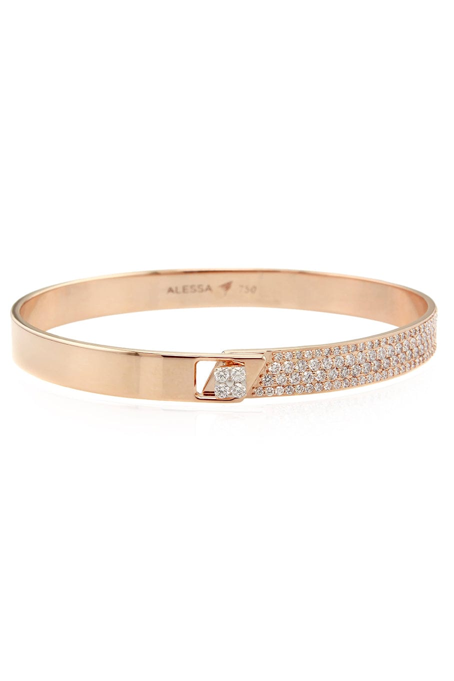 ALESSA JEWELRY-Spectrum Half Pave Bracelet-ROSE GOLD