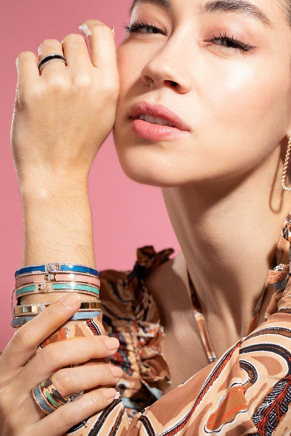 ALESSA JEWELRY-Cyan Spectrum Bracelet-ROSE GOLD