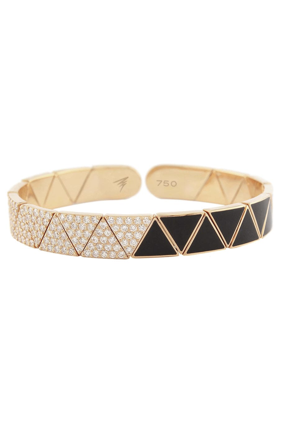 ALESSA JEWELRY-Black Enamel & Diamond Elixir Bracelet-ROSE GOLD