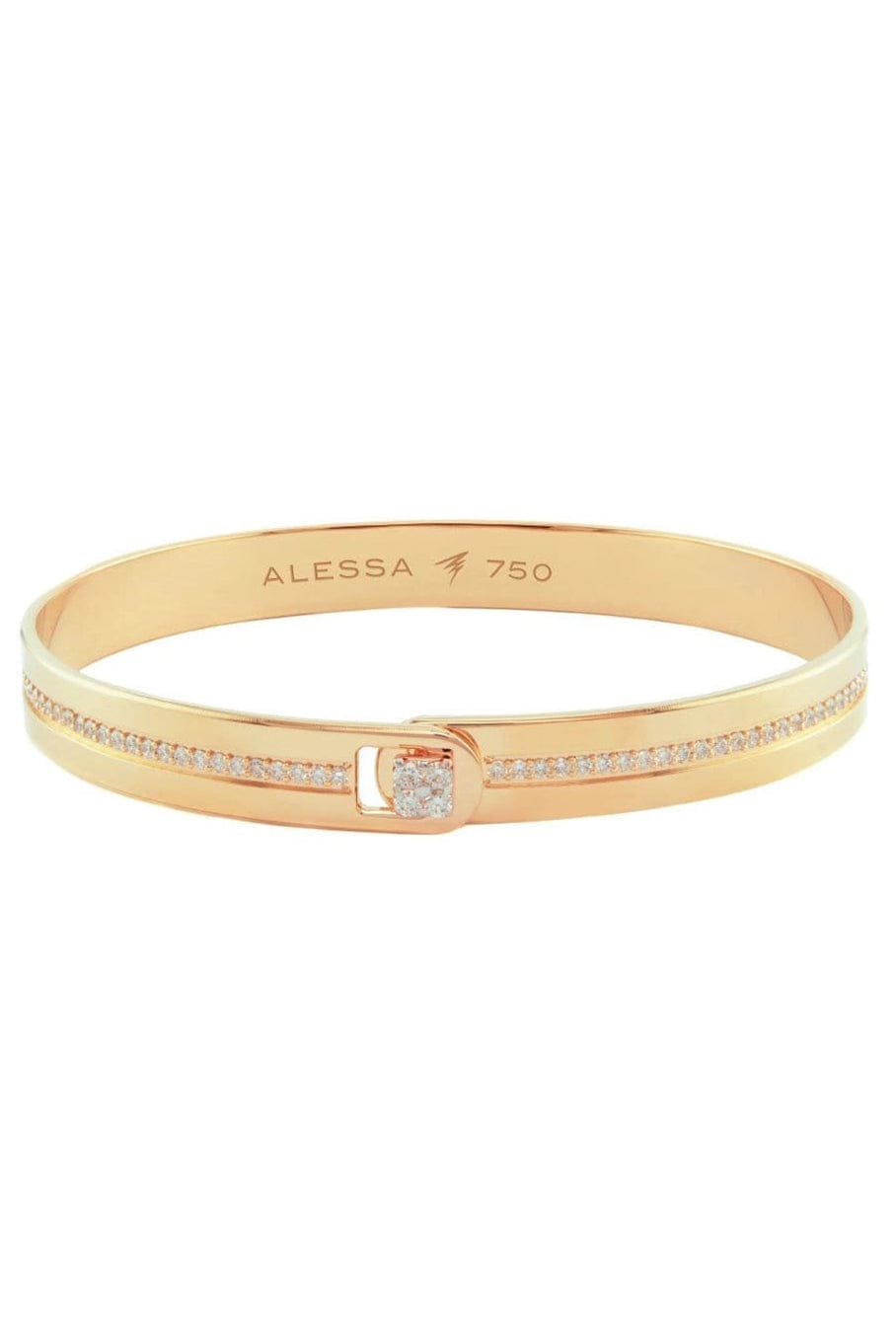 ALESSA JEWELRY-Equality Solid Diamond Line Bracelet-ROSE GOLD
