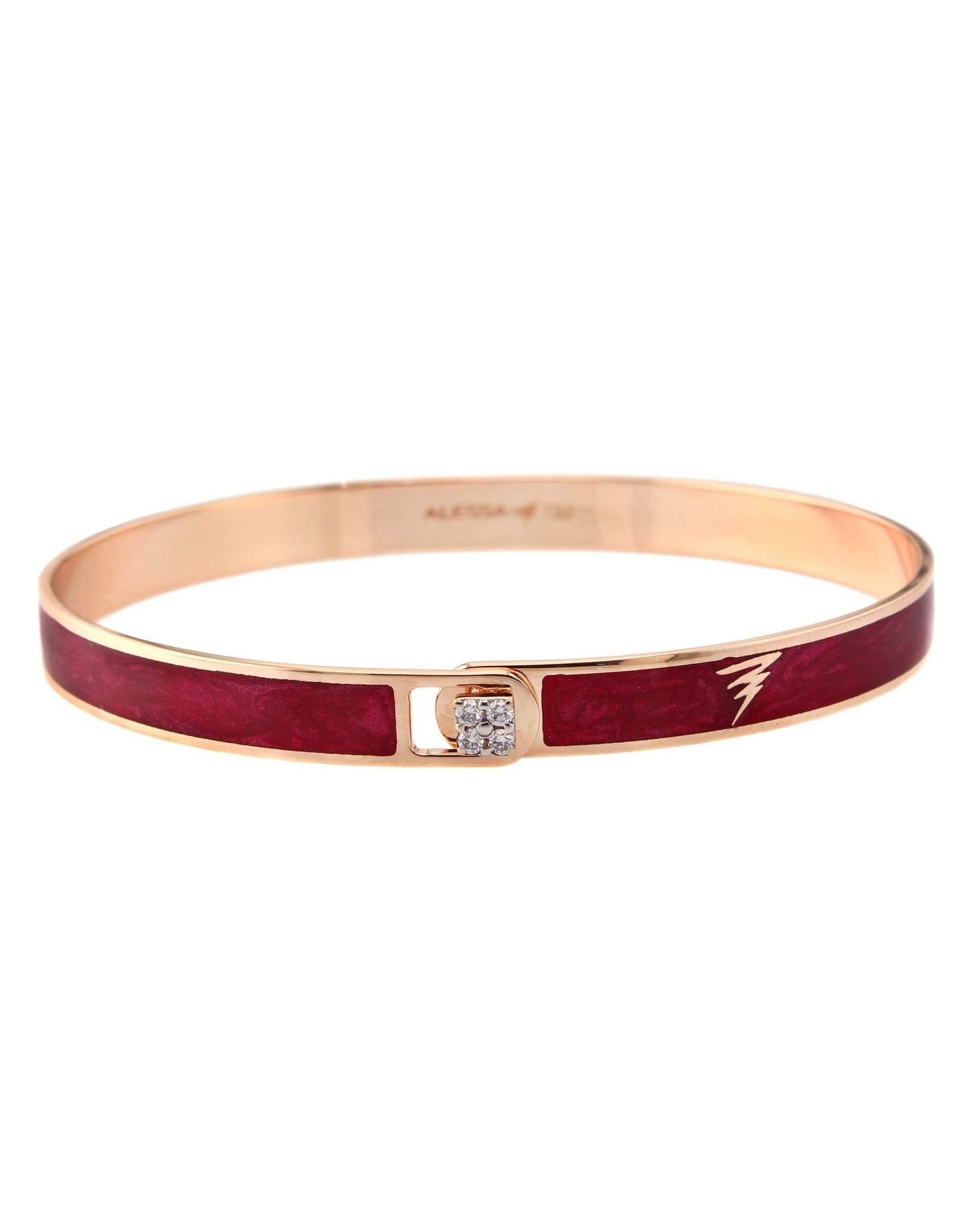 ALESSA JEWELRY-Spectrum Ruby Enamel Bracelet-ROSE GOLD