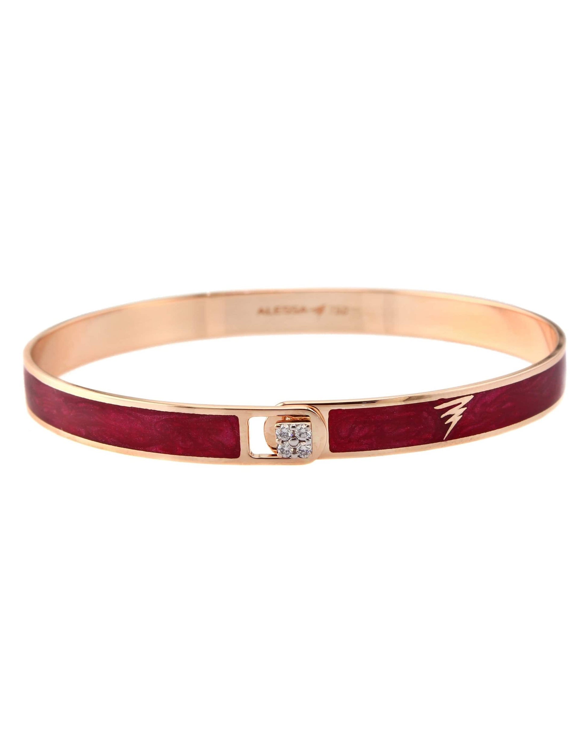 ALESSA JEWELRY-Spectrum Ruby Enamel Bracelet-ROSE GOLD