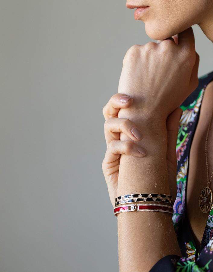 ALESSA JEWELRY-Spectrum Diamond Border Bracelet-ROSE GOLD