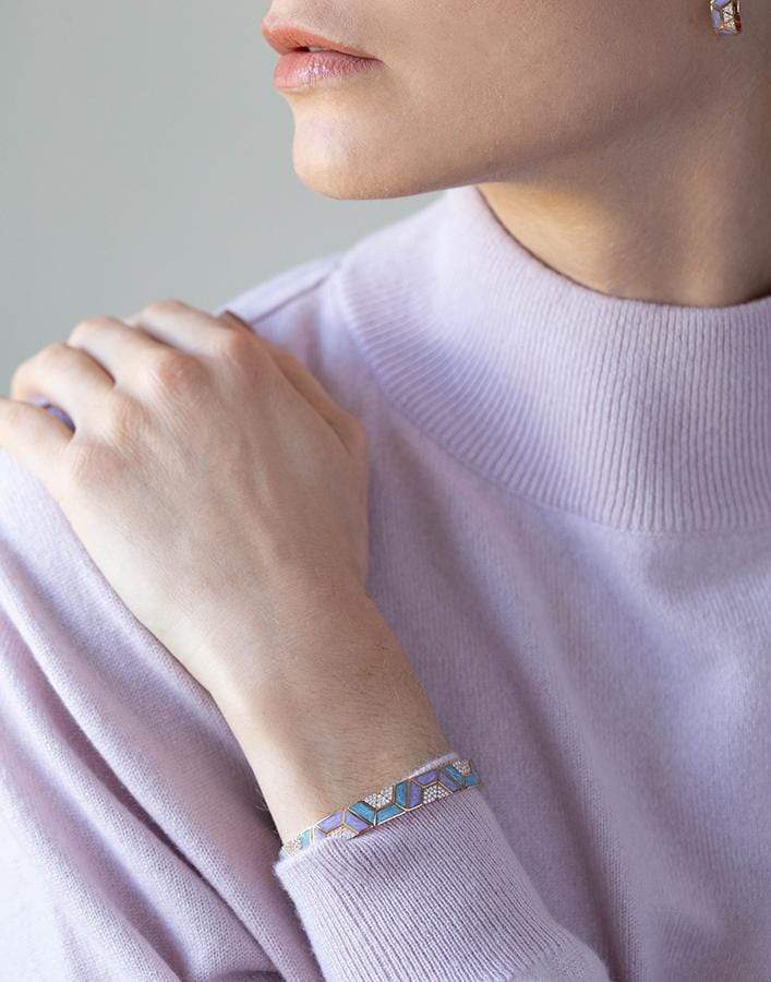 ALESSA JEWELRY-Elixir Continuity Binary Bracelet-ROSE GOLD