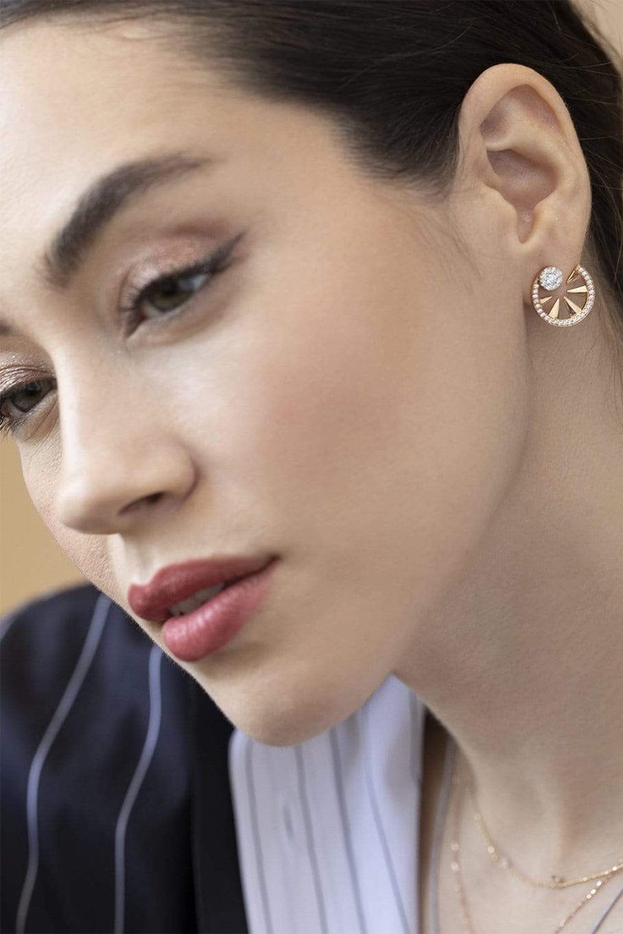 ALESSA JEWELRY-Diamond Clique Earrings-ROSE GOLD