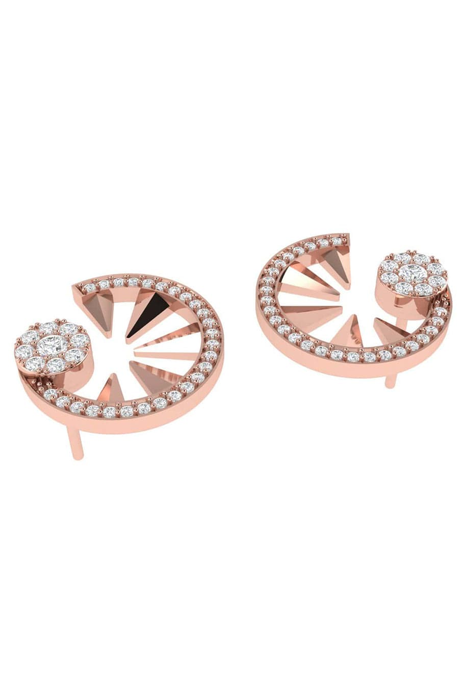 ALESSA JEWELRY-Diamond Clique Earrings-ROSE GOLD
