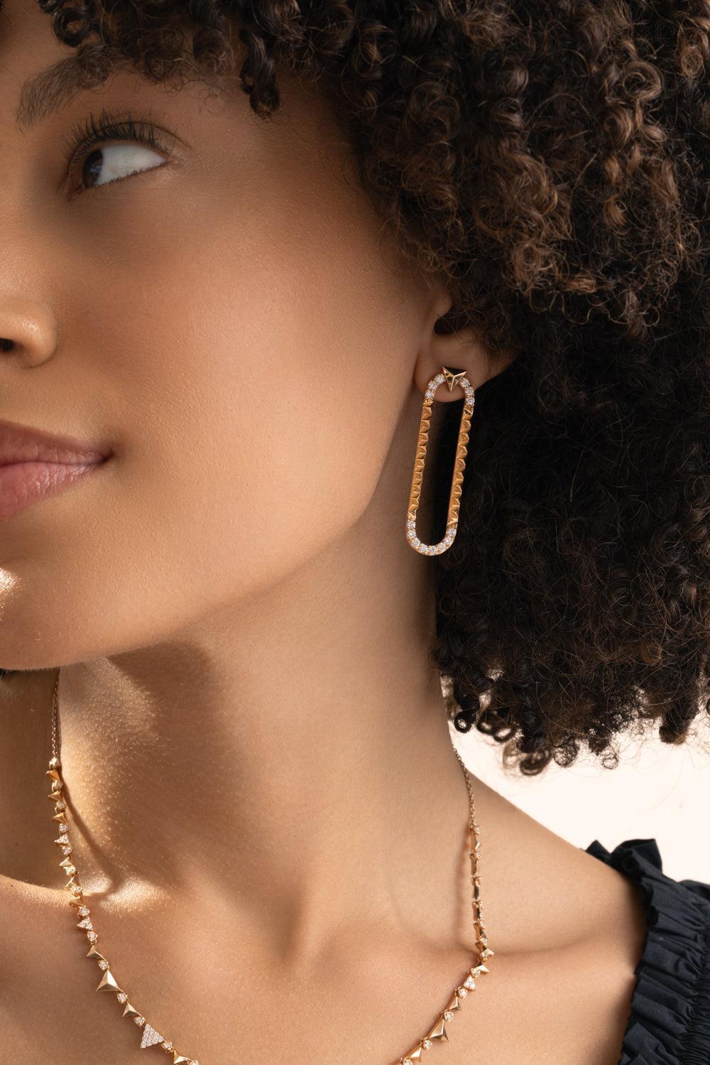 Diamond Energy Earrings-ROSE GOLD-JEWELRYFINE JEWELEARRING-ALESSA JEWELRY