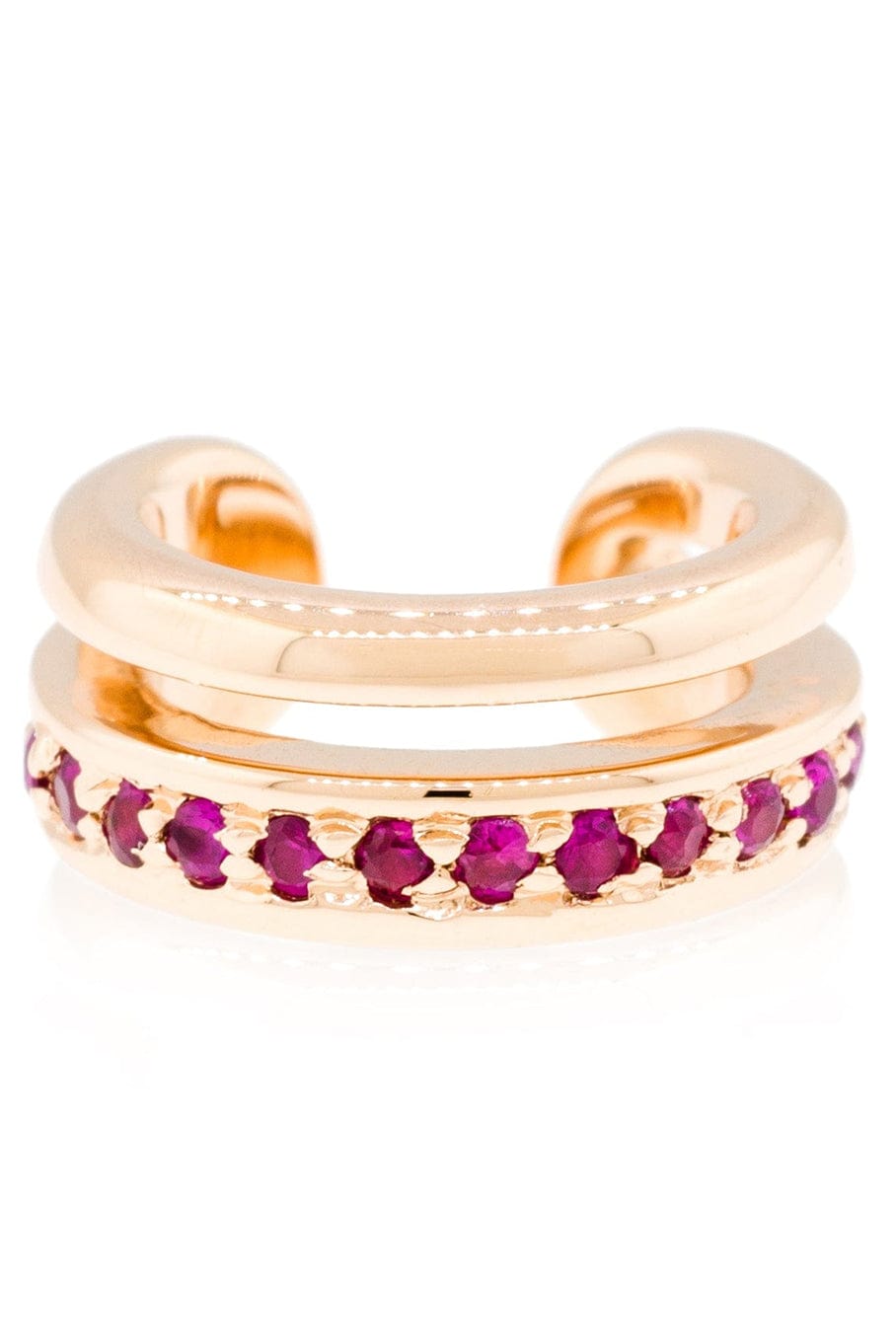 ALESSA JEWELRY-Single Line Ruby Ear Cuff-ROSE GOLD