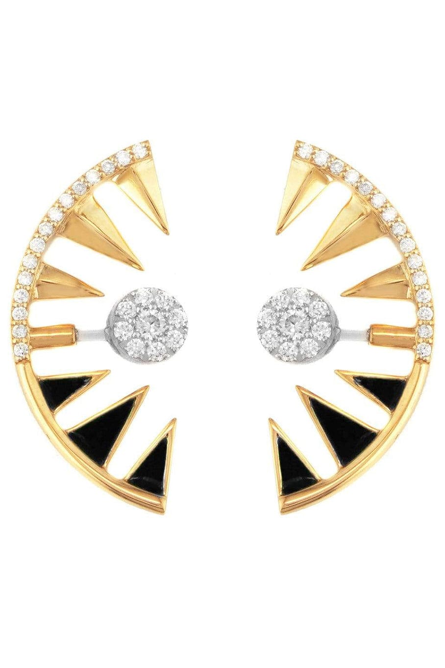 ALESSA JEWELRY-Clique Diamond Orbit Earrings-YELLOW GOLD