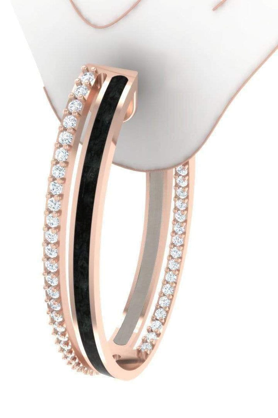 ALESSA JEWELRY-Diamond & Enamel Duo Hoops-YELLOW GOLD