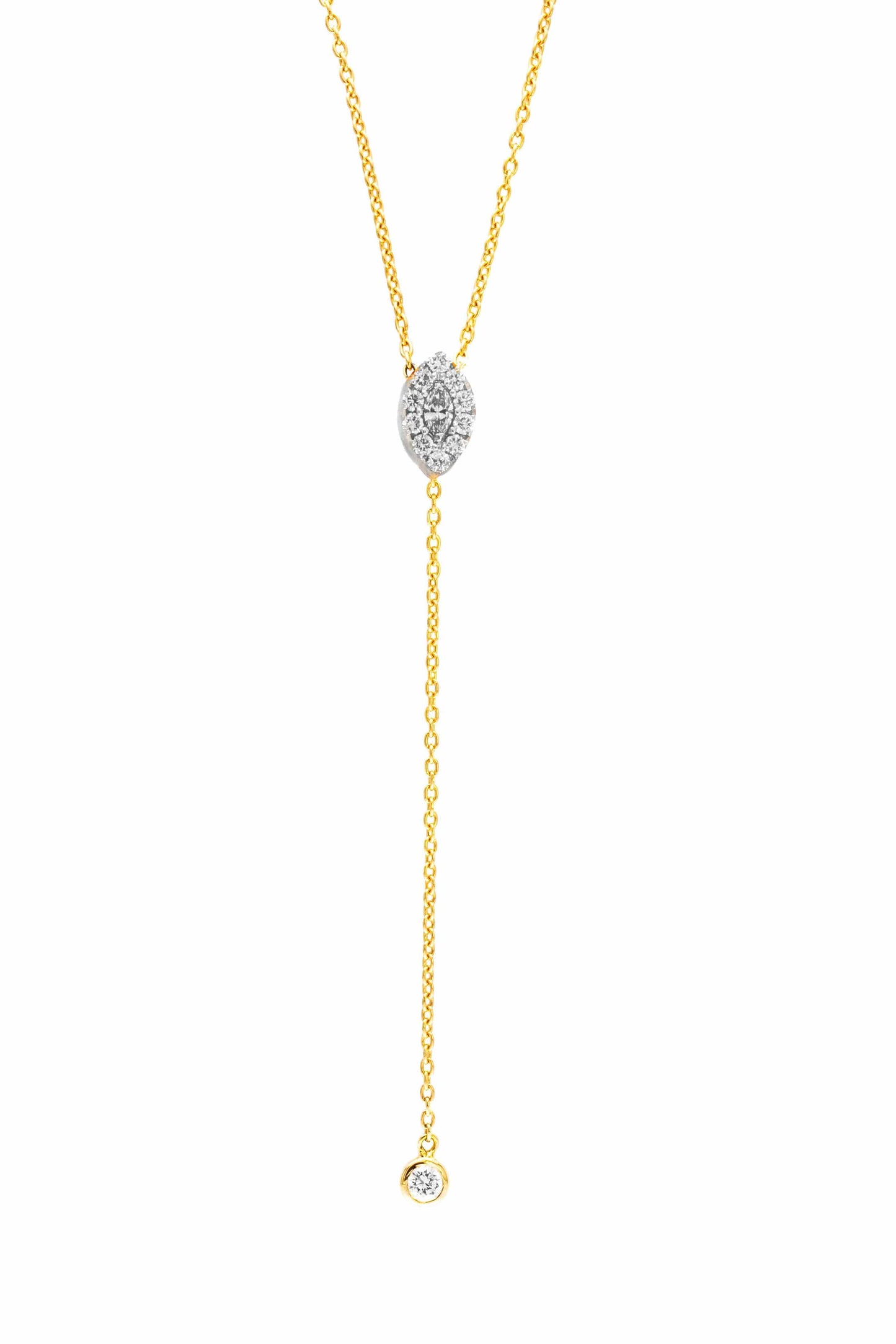 ALESSA JEWELRY-Clique Marquise Momentum Necklace-ROSE GOLD