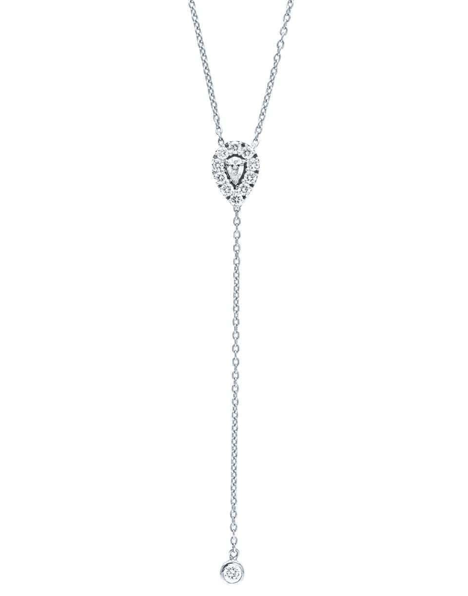 ALESSA JEWELRY-Pear Momentum Diamond Drop Necklace-WHITE GOLD