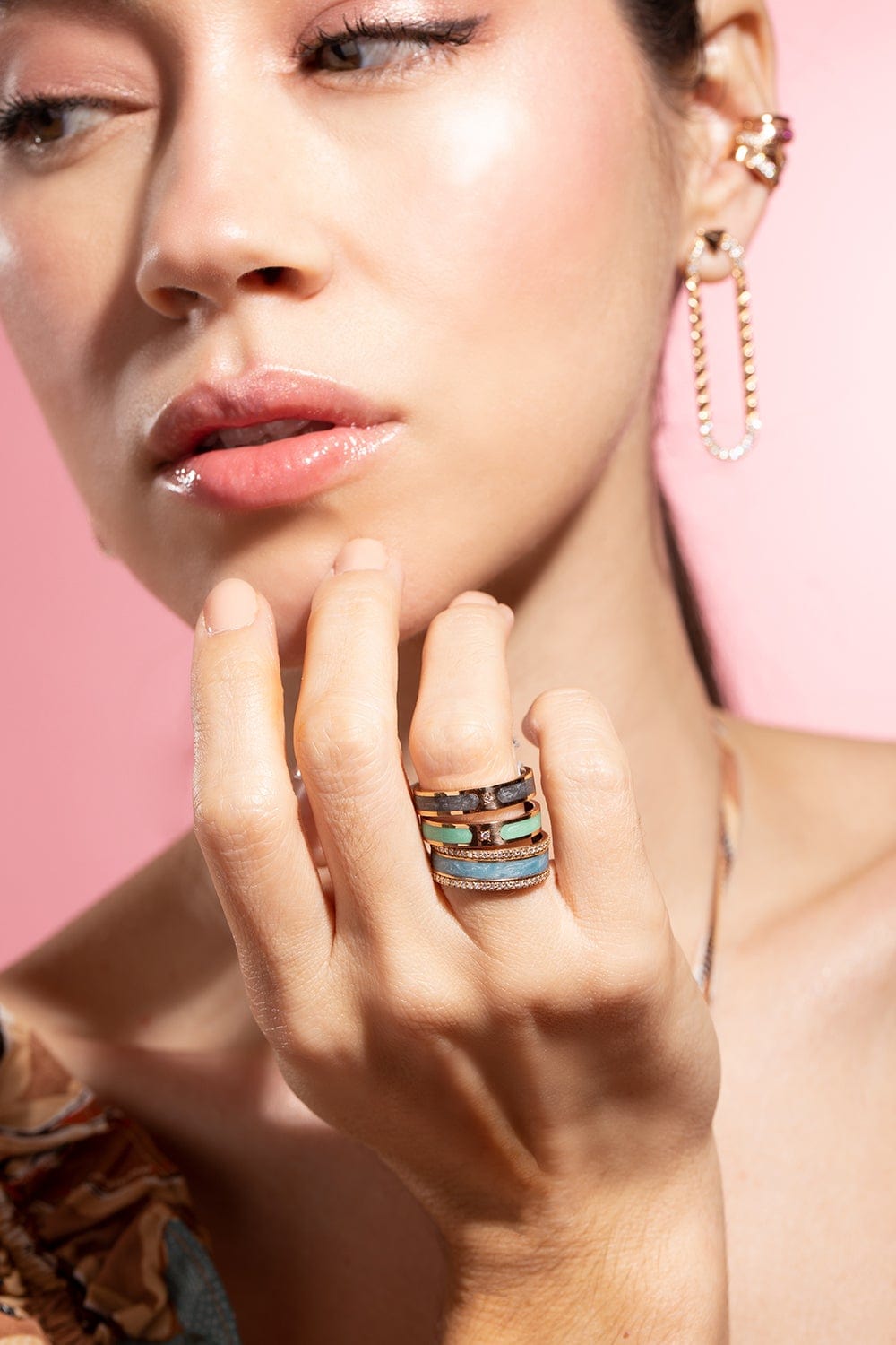 ALESSA JEWELRY-Grey Spectrum Ring-ROSE GOLD