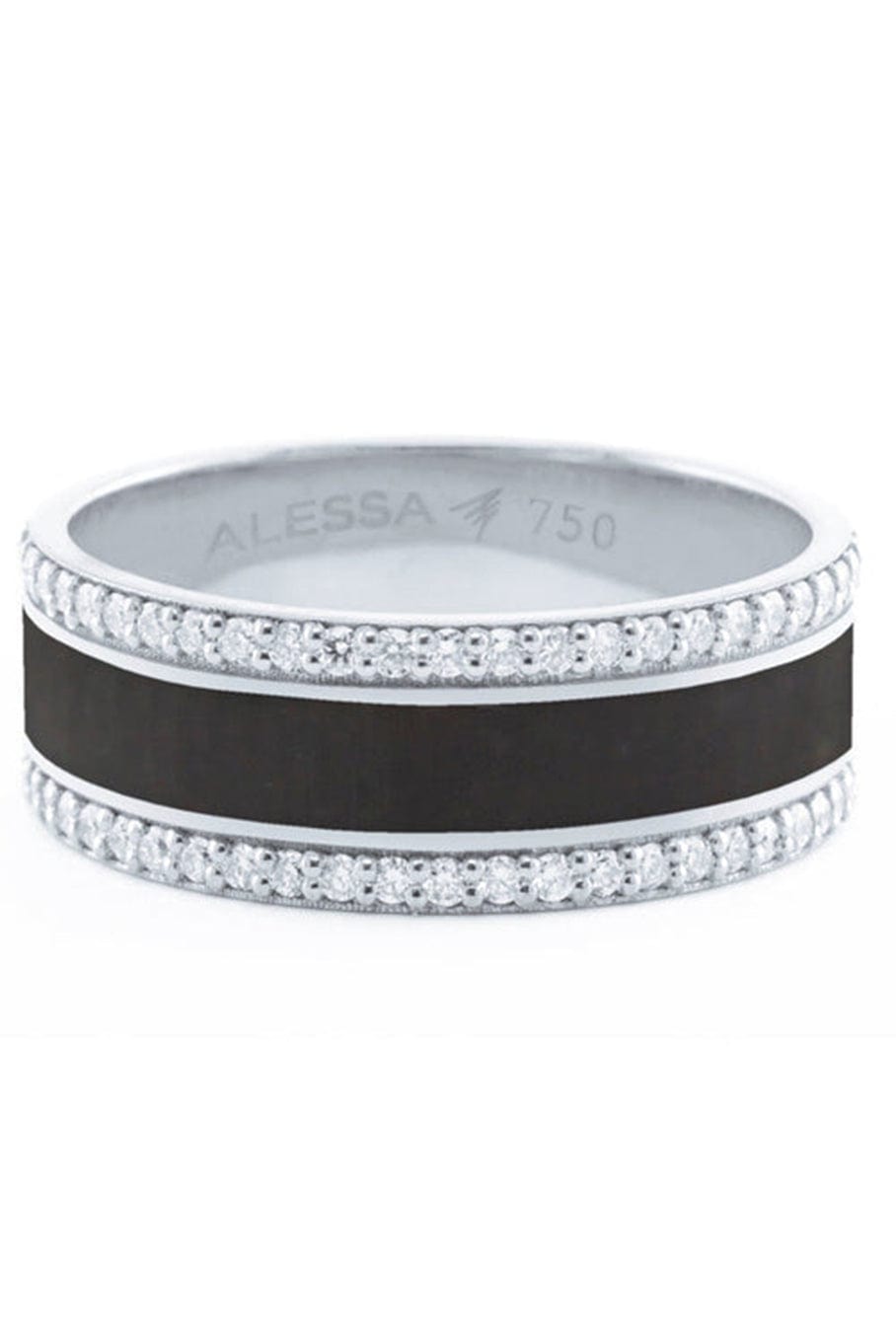 ALESSA JEWELRY-Carbon Spectrum Border Ring-WHITE GOLD
