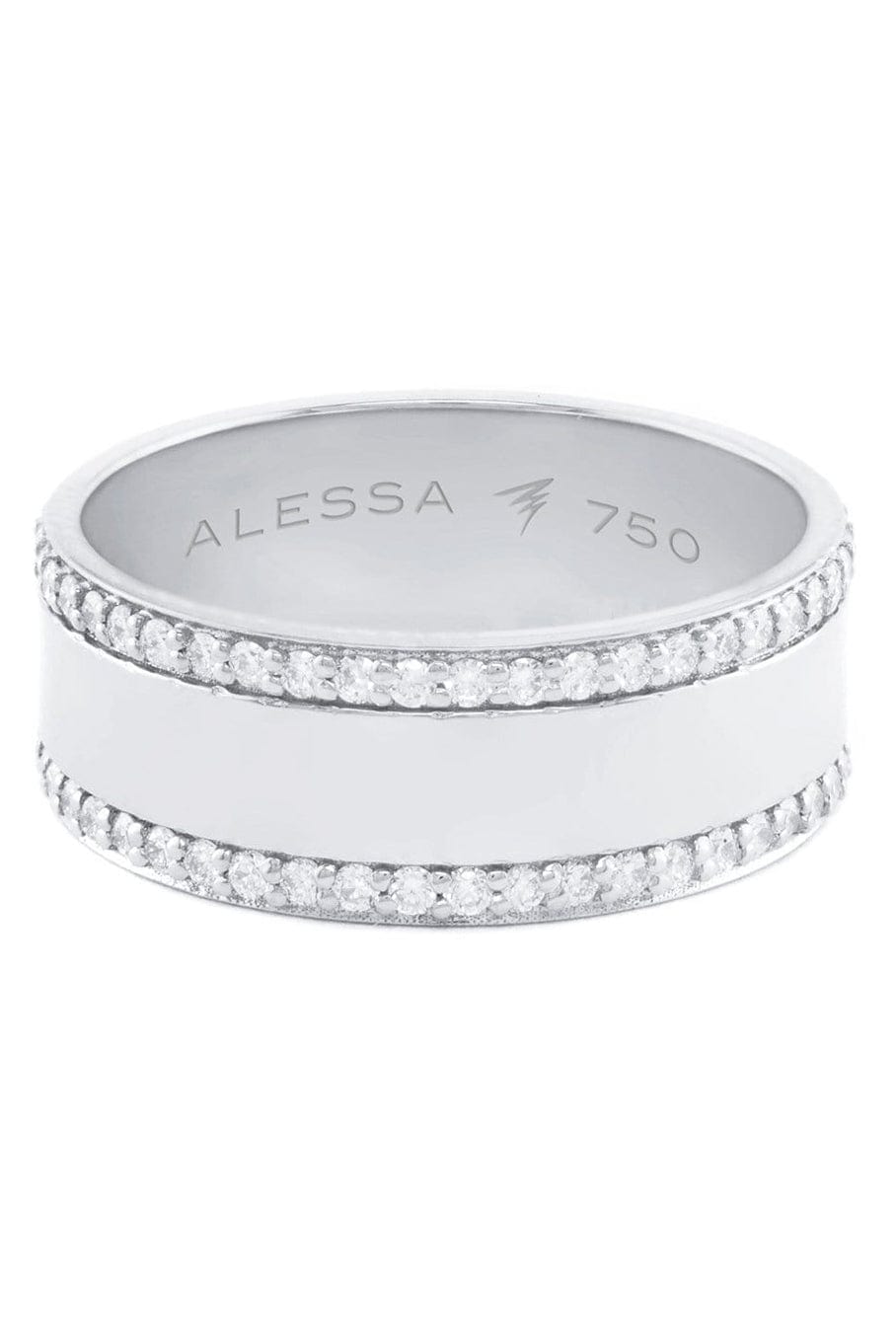 ALESSA JEWELRY-Spectrum Diamond Border Ring-WHITE GOLD
