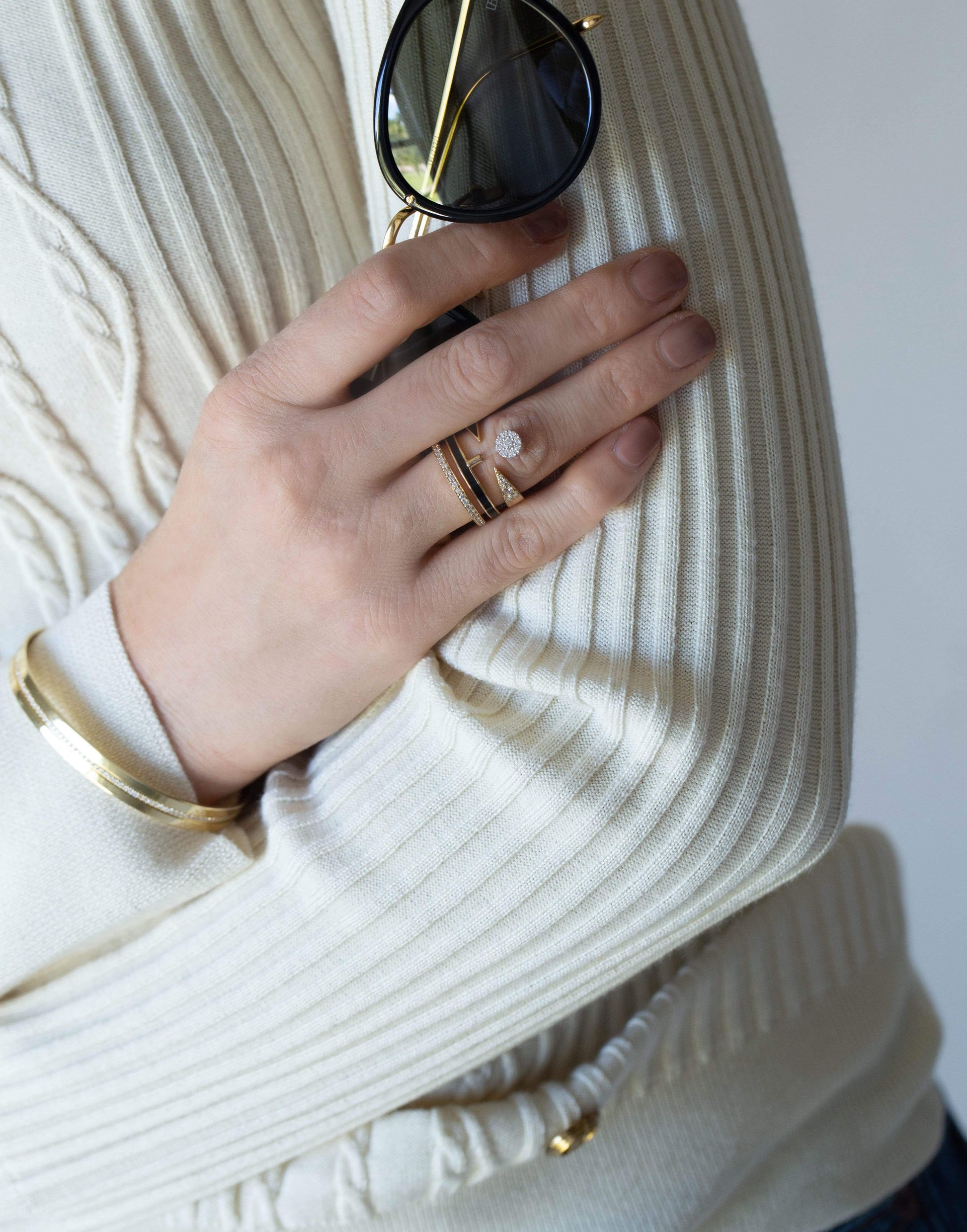ALESSA JEWELRY-Clique Orbit Diamond Ring-YELLOW GOLD