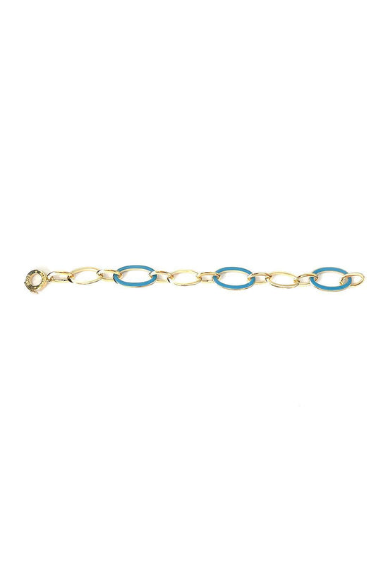 Blue Enamel Capri Bracelet-YELLOW GOLD-JEWELRYFINE JEWELBRACELET O-ALETTO BROS.