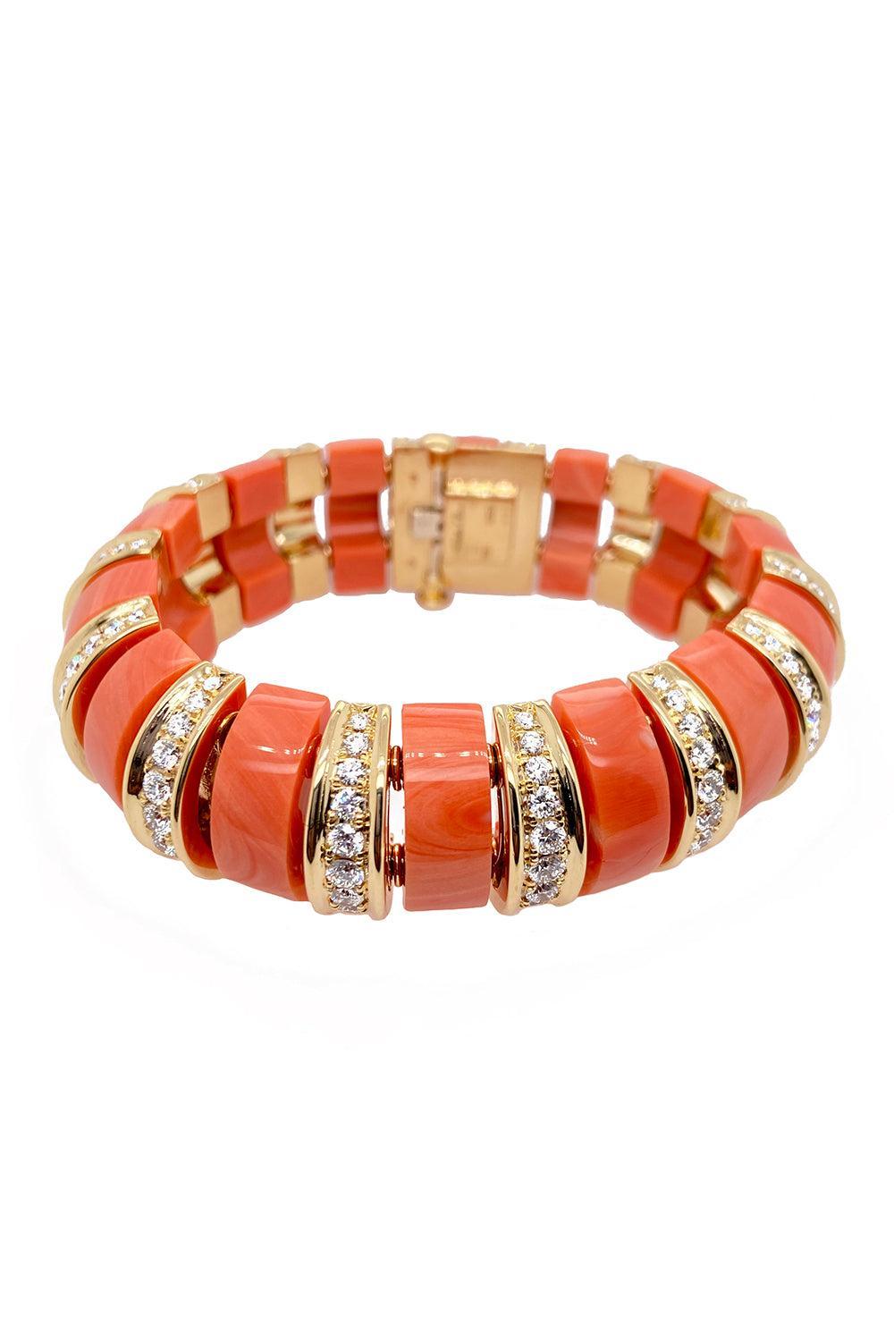 Mediterranean Coralia Diamond Bracelet-YELLOW GOLD-JEWELRYFINE JEWELBRACELET O-ALETTO BROS.